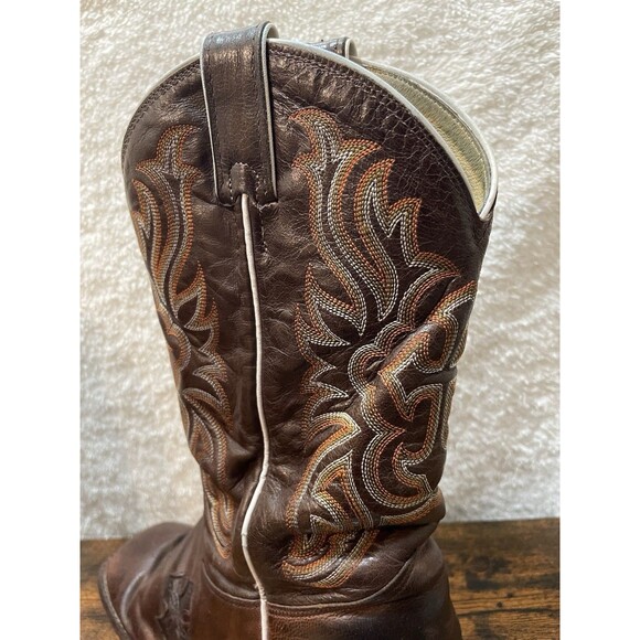 Tony Lama Western Mens Boots 7.5 B Embroidery Cross Inlay Leather Cowboy Rodeo - Picture 8 of 16